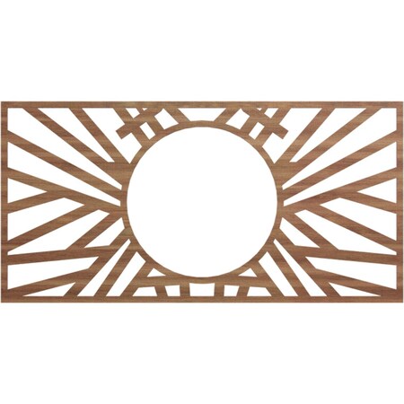 Ekena Millwork Hoover Wood Fretwork Pierced Ceiling Medallion, Walnut, 34"W x 17"H x 12 5/8"ID x 3/8"T CMWP34X17X0375HOWA